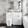 Avon Gloss White Combination Basin Drawer and Boston Toilet 1100mm - Right Handed