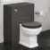 Traditional Graphite Grey Back To Wall Unit and Hudson Toilet with Wooden Seat