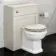Traditional Chalk White Back To Wall Unit and Hudson Toilet with Wooden Seat