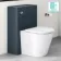 Corsica Curved Inky Blue Slimline Back To Wall Unit and Boston Toilet
