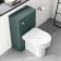 Corsica Curved Midnight Green Slimline Back To Wall Unit and Denver Toilet