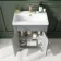 Bermuda Dove Grey Basin Vanity 600mm - Brushed Brass Accents