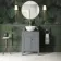 Bermuda Dove Grey Vanity with Round Counter Top Basin 600mm - Brushed Brass Accents