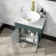 Bermuda Midnight Green Vanity with Marble Top & Oval Counter Top Basin 600mm - Brushed Brass Accents
