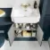 Monaco Inky Blue Traditional Basin Vanity 600mm - Brushed Brass Accents