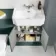 Monaco Midnight Green Combination Vanity Traditional Basin and Seattle Toilet 1200mm