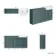 Monaco Midnight Green Traditional Basin Vanity and Back To Wall Unit 1500mm (Excludes Pan & Cistern) - Brushed Brass Accents