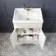 Lucia Chalk White Basin Vanity 630mm - Brushed Brass Accents