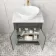 Lucia Graphite Grey Vanity with Marble Top & Oval Counter Top Basin 640mm - Brushed Brass Accents