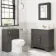 Lucia Graphite Grey Basin Vanity 830mm - Brushed Brass Accents