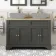 Lucia Graphite Grey Cabinet with Oak Effect Top 1200mm (Excludes Counter Top Basins) - Brushed Brass Accents