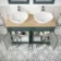 Lucia Midnight Green Double Vanity with Oak Effect Top & Oval Counter Top Basin 1200mm