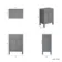 Bermuda Dove Grey Cabinet 600mm Excludes Counter Top Basin - Brass Knurled Handles