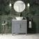 Bermuda Dove Grey Vanity with Marble Top & Oval Counter Top Basin 800mm - Brass Knurled Handles
