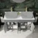 Bermuda Dove Grey Cabinet with Marble Top 1200mm Excludes Counter Top Basins - Brass Knurled Handles