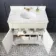 Lucia Chalk White Vanity with Marble Top & Undermount Basin 830mm - Brass Knurled Handles