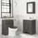 Lucia Graphite Grey Basin Vanity 630mm - Brass Knurled Handles