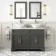 Lucia Graphite Grey Double Vanity with Marble Top & Round Counter Top Basin 1200mm - Brass Knurled Handles