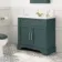 Lucia Midnight Green Basin Vanity 830mm - Brass Knurled Handles