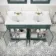 Lucia Midnight Green Double Vanity with Marble Top & Undermount Basins 1200mm - Brass Knurled Handles