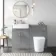 Harper Stone Grey Combination Vanity Basin and Tucson Toilet 1200mm - Brushed Brass Accents