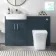 Harper Navy Blue Combination Vanity Basin with Marble Top & Houston Toilet 1200mm
