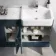 Harper Navy Blue Combination Vanity Basin with Marble Top & Boston Toilet 1500mm