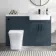 Harper Navy Blue Combination Vanity Basin and Houston Toilet 1200mm - Black Accents - Right Handed