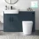 Harper Navy Blue Combination Vanity Basin with Marble Top & Boston Toilet 1200mm - Black Accents