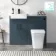 Harper Navy Blue Combination Vanity Basin with Marble Top & Houston Toilet 1000mm - Black Accents