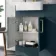 Harper Navy Blue Basin Vanity and Back To Wall Toilet Unit 1000mm (Excludes Toilet) - Brushed Brass Accents
