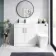 Mersey Gloss White Combination Vanity Basin and Houston Toilet 1300mm - Black Accents