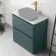 Corsica Midnight Green Drawer Vanity with Marble Top 800mm - Excludes Counter Top Basin