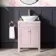 Bermuda Cashmere Pink Vanity with Marble Top & Oval Counter Top Basin 600mm