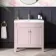 Bermuda Cashmere Pink Basin Vanity 800mm - Brushed Brass Accents