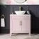 Bermuda Cashmere Pink Vanity with Marble Top & Oval Counter Top Basin 800mm - Brass Knurled Handles