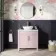 Bermuda Cashmere Pink Vanity with Marble Top & Oval Counter Top Basin 800mm - Brass Knurled Handles