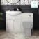 Capri Cotton White Basin Vanity and Back To Wall Unit 1150mm (Excludes Toilet) - Chrome Handles