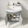 Capri Fog Grey Basin Vanity and Back To Wall Unit 1150mm (Excludes Toilet) - Chrome Handles