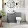 Capri Fog Grey Combination Vanity Basin and Denver Toilet 1150mm - Chrome Handles