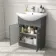 Capri Slate Grey Vanity with Semi Recessed Basin 650mm - Brushed Handles
