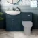 Capri Navy Blue Basin Vanity and Back To Wall Unit 1150mm (Excludes Toilet) - Chrome Handles
