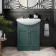 Capri Mystic Green Vanity with Semi Recessed Basin 650mm - Brushed Handles