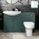Capri Mystic Green Combination Vanity Basin and Denver Toilet 1350mm - Chrome Handles