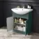 Capri Mystic Green Vanity with Semi Recessed Basin 650mm - Traditional Handles