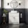 Milos Cotton White Vanity with Troy Basin 800mm - Traditional Handles