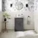 Milos Slate Grey Basin Vanity 500mm - Traditional Handles