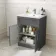 Milos Slate Grey Basin Vanity 600mm - Traditional Handles