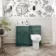 Milos Mystic Green Combination Vanity Basin and Denver Toilet 1000mm - Chrome Handles