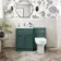 Milos Mystic Green Combination Vanity Basin and Denver Toilet 1100mm - Chrome Handles